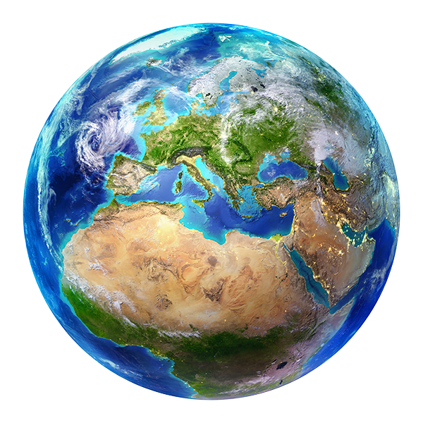 Globe, focused on Europe and Africa